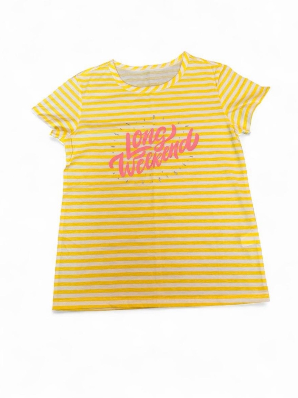 Amazon Brand Yellow Striped 'Long Weekend' Girls' Pajamas
